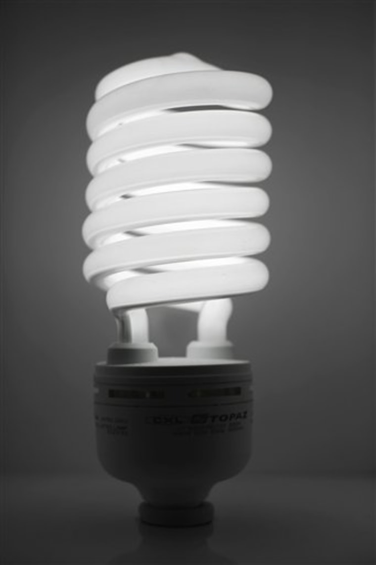 In this file photo, a compact fluorescent light bulb is seen in Philadelphia. 